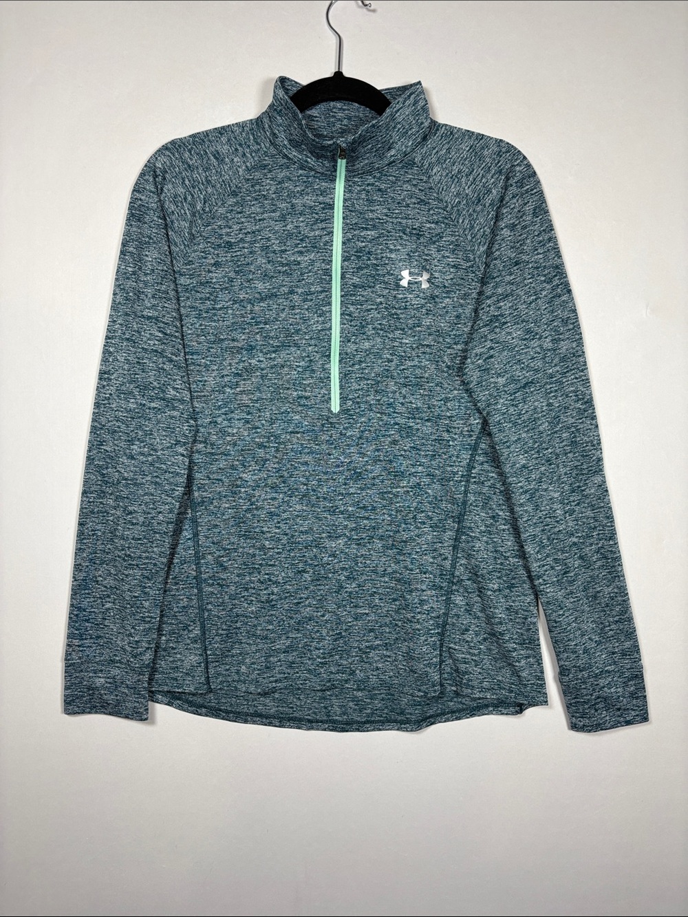 Under Armour Tech Twist Heather Teal Mint 1/4 Zip Pullover Womens Size M - Picture 1 of 5